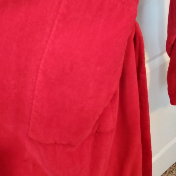 Victoria's Secret Red Velour Full Length Bath Robe Women's M/L Fits Like XL - Picture 3 of 6
